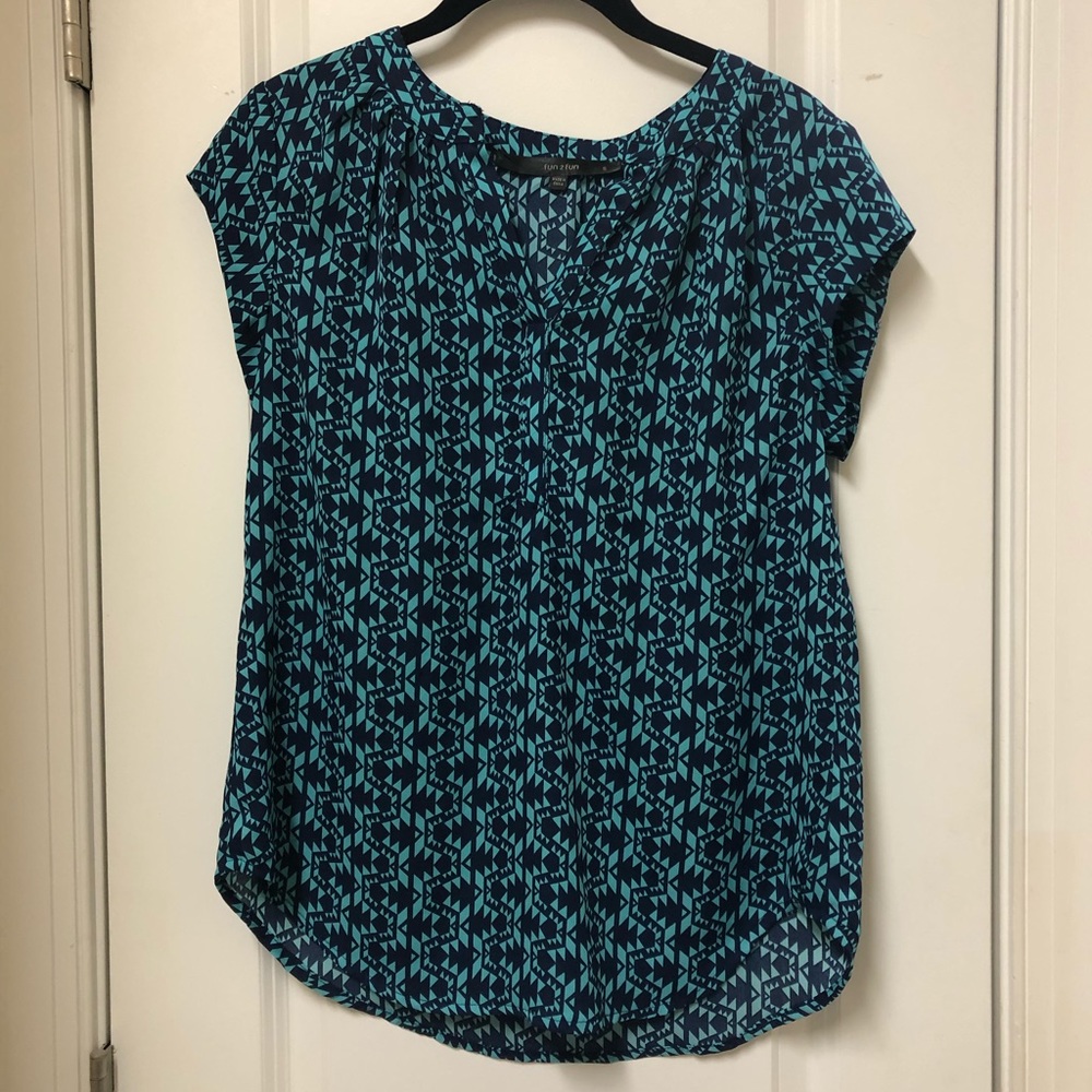Fun2Fun Teal & Navy blouse